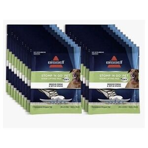 Bissel Stomp 'N Go Pet Lifting Pads + Oxy Stain Carpet Rug‎ Cleaning, 20 Pack